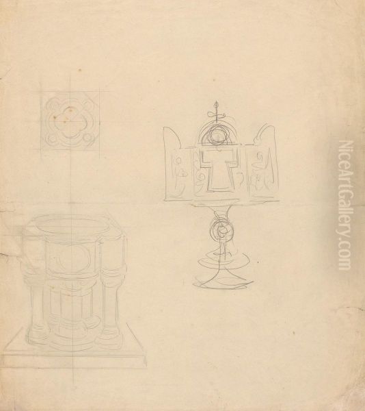 Designs for a Baptismal Font and a Tabernacle - view 1