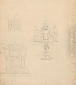 Designs for a Baptismal Font and a Tabernacle by Augustus Pugin