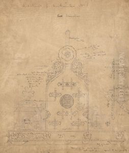 Design for Inkstand for Westminster No. 1, End Elevation by Augustus Pugin