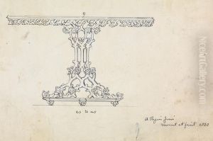 Design for a Gothic Table by Augustus Pugin