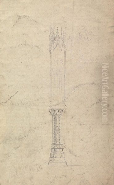 Design for a Gothic Candlestick - view 1