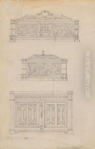 Designs for a Gothic Box and Cabinet by Augustus Pugin
