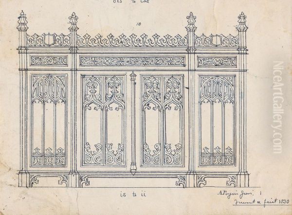 Design for a Gothic Screen - view 1