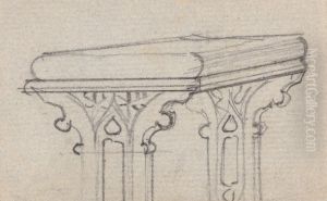 Fragment of a Design for a Gothic Table by Augustus Pugin
