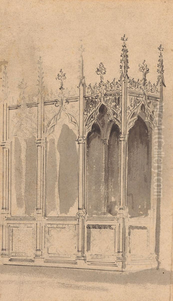 Design for a Gothic Screen - view 1