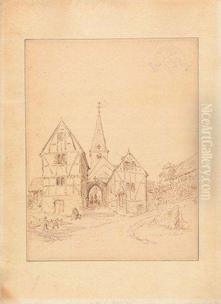 Sketch of a Small Gothic Church, with a Design for Gothic Ornamentation - view 1