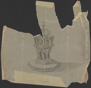 Elevation of a Baptismal Font by Augustus Pugin