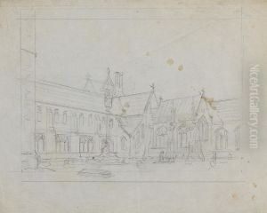 Sketch of a Gothic Church by Augustus Pugin