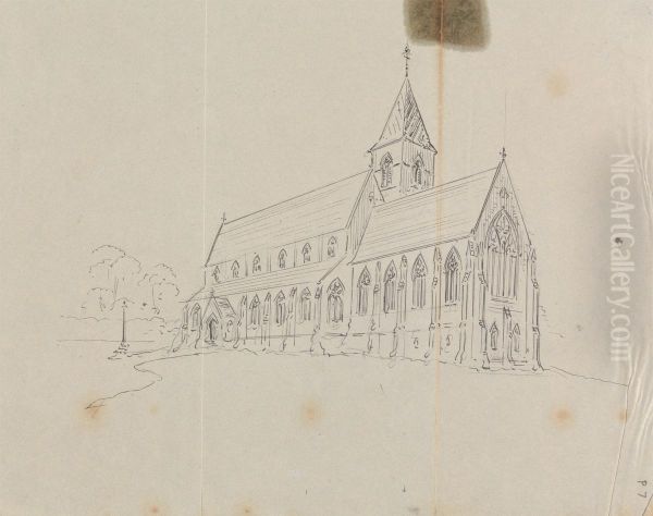 Sketch of a Gothic Church - view 1