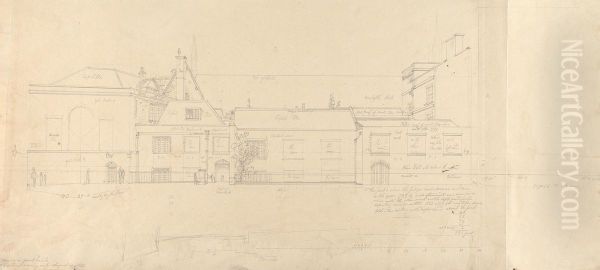 Elevation of Buildings Fronting Westminster Hall - view 1