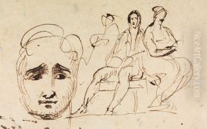 Portrait Sketch and Seated Figures by Benjamin Haydon