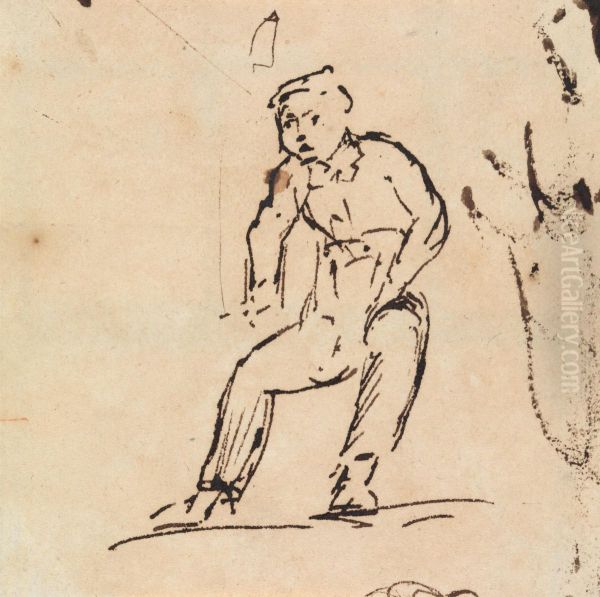 Study of a Sitting Figure - view 1