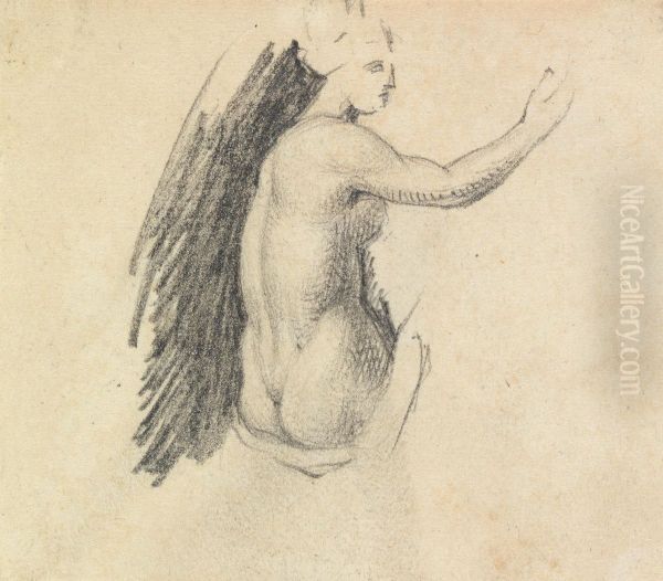 Study ot the Backside of a Nude Figure - view 1