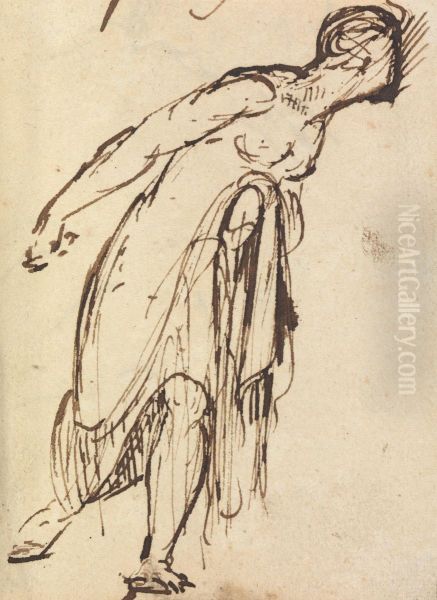 Study of a Leaning Figure - view 1