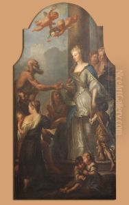 Sv. Elizabeta Ogrska deli miloscino ubogim by Anthoni Schoonjans