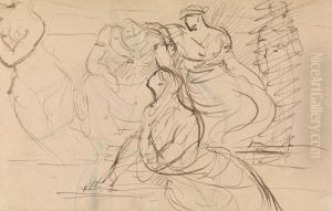 Figure Study of Women in Various Sitting and Standing Poses by Benjamin Haydon