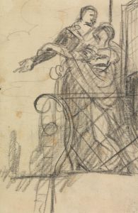 Study of Two Figures on a Balcony by Benjamin Haydon