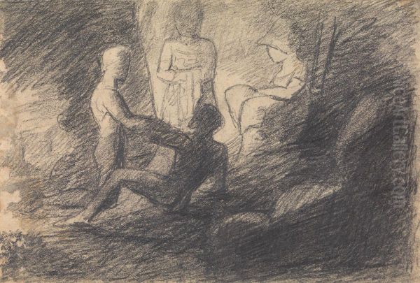 Study of Figures in a Cave - view 1