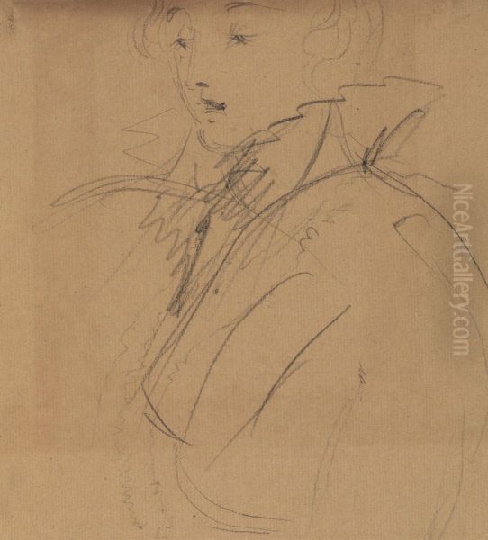 Upper Body Study, of a Woman in a High Collar - view 1