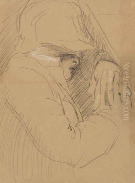 Study of a Sleeping Man, with a Hat and Clasped Hands - view 1