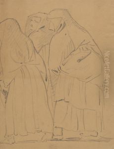 Study of a Group of Robed, Standing Figures