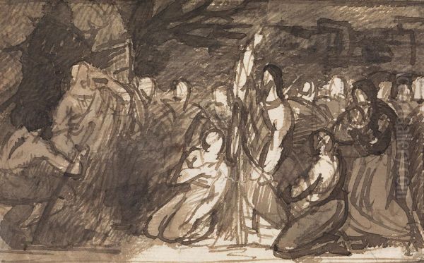 Study of Christ Raising Lazarus - view 1