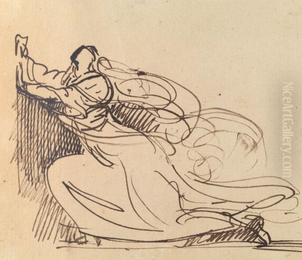 Study of a Woman Pleading on Her Knees - view 1