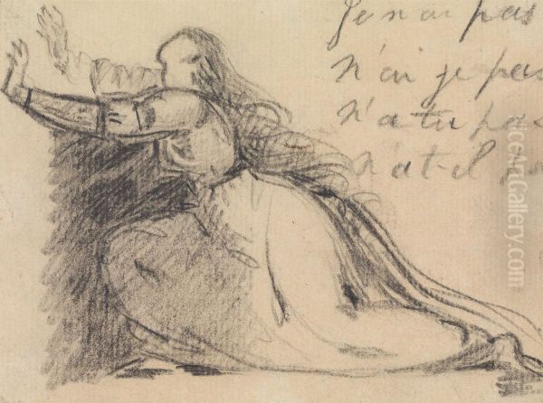 Study of a Woman Pleading on Her Knees - view 1