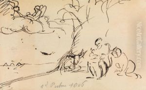 Study of Figures Sitting Under a Tree by Benjamin Haydon