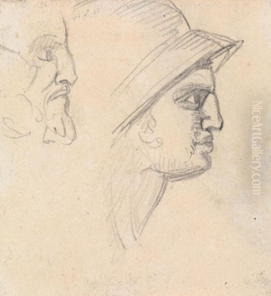 Study of Male Heads - view 1