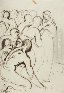 Study of a Group of Figures, Kneeling and Standing by Benjamin Haydon