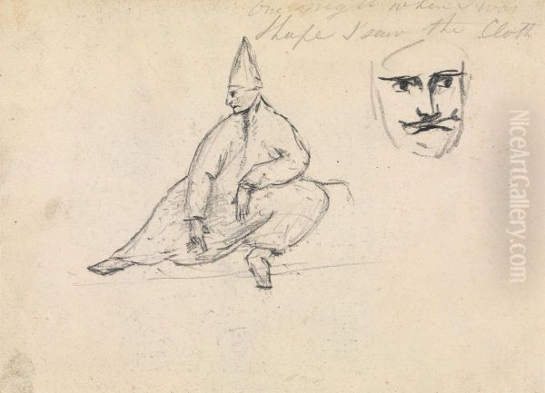 Study of a Seated Man, Wearing a Pointed Hat - view 1