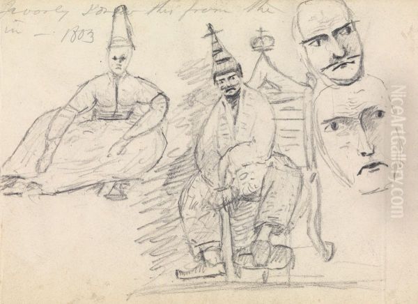 Study of Two Seated Men in Their Traditional Costume - view 1