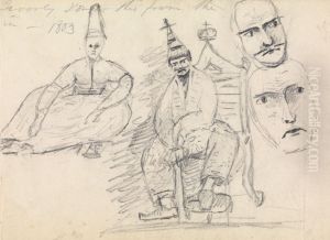 Study of Two Seated Men in Their Traditional Costume by Benjamin Haydon