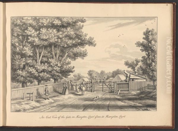 A Volume of Ten Drawings of Hampton Court taken by the life - An East View of the Gate on Hampton Court Green Hampton Court - view 1