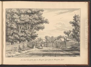 A Volume of Ten Drawings of Hampton Court taken by the life - An East View of the Gate on Hampton Court Green Hampton Court by Bernard Lens III