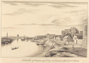 A West View of Hampton Court Ferry and Hampton Church at a Distance by Bernard Lens III