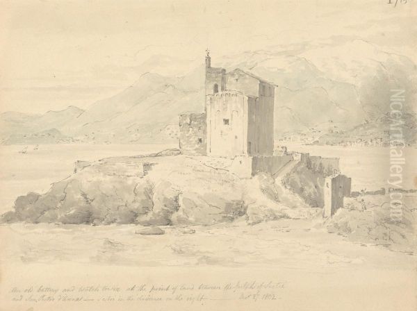 An Old Battery and Watch Tower in Genoa - view 1