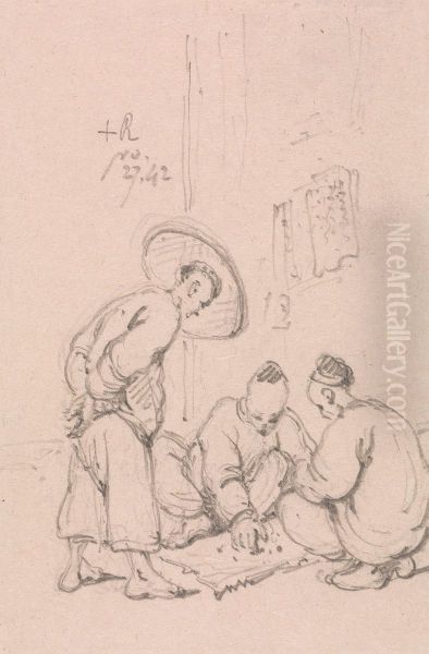 Gamblers Playing Dice - view 1
