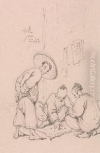 Gamblers Playing Dice by George Chinnery
