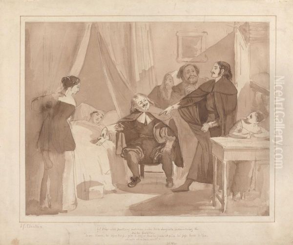 Gil Blas, While Practising Medicine under Dr. Sangrado, Encounters Dr. Cuchillo at the Bedside of the Grocer - view 1