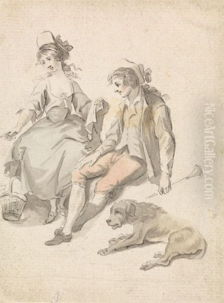 Shepherd, Shepherdess and Dog - view 1