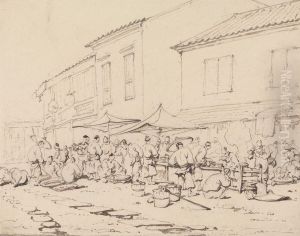 A Market Place and Crowd A Market Place and Crowd