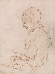 Study of the Artist's Mother Sewing by Ozias Humphry