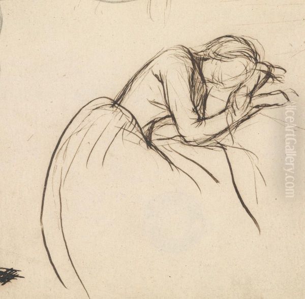 A Woman Bowed in Grief - view 1
