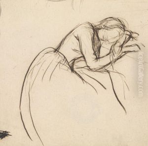 A Woman Bowed in Grief
