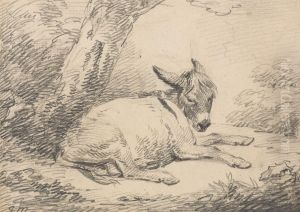 Study of a Donkey Under a Tree by George Morland