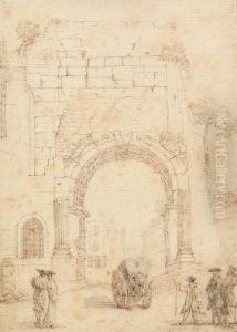 The Arch of Titus from the Forum, Rome by Arthur Pond