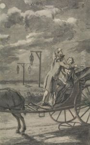 Murder in the Carriage (Probably a Design for The Tyburn Chronicle) by Samuel Wale