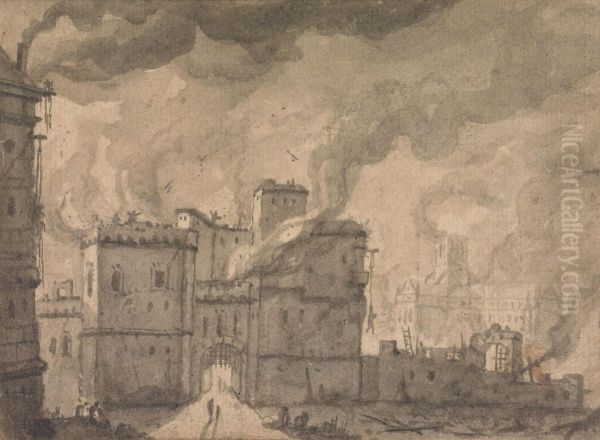 Newgate Prison, the Fire of London - view 1